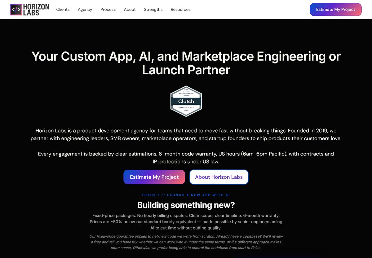 Horizon Labs homepage