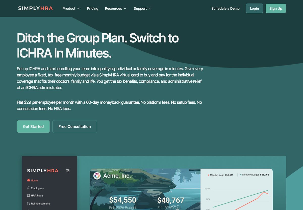 SimplyHRA homepage